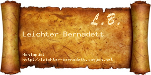 Leichter Bernadett névjegykártya